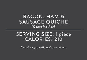 Bacon, Ham & Sausage Quiche <br> (11/20/24 REV NUT)