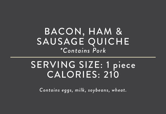 Bacon, Ham & Sausage Quiche <br> (11/20/24 REV NUT)