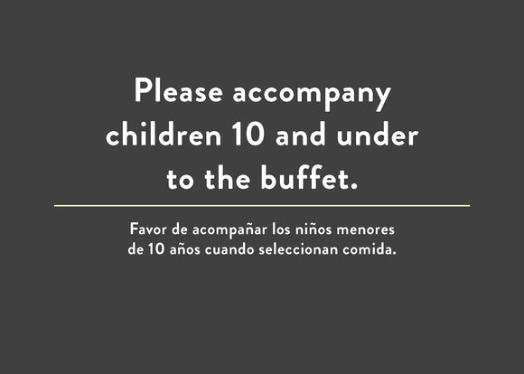 Accompany Children 10 & Under <br> Bar Sign <BR> <BR>