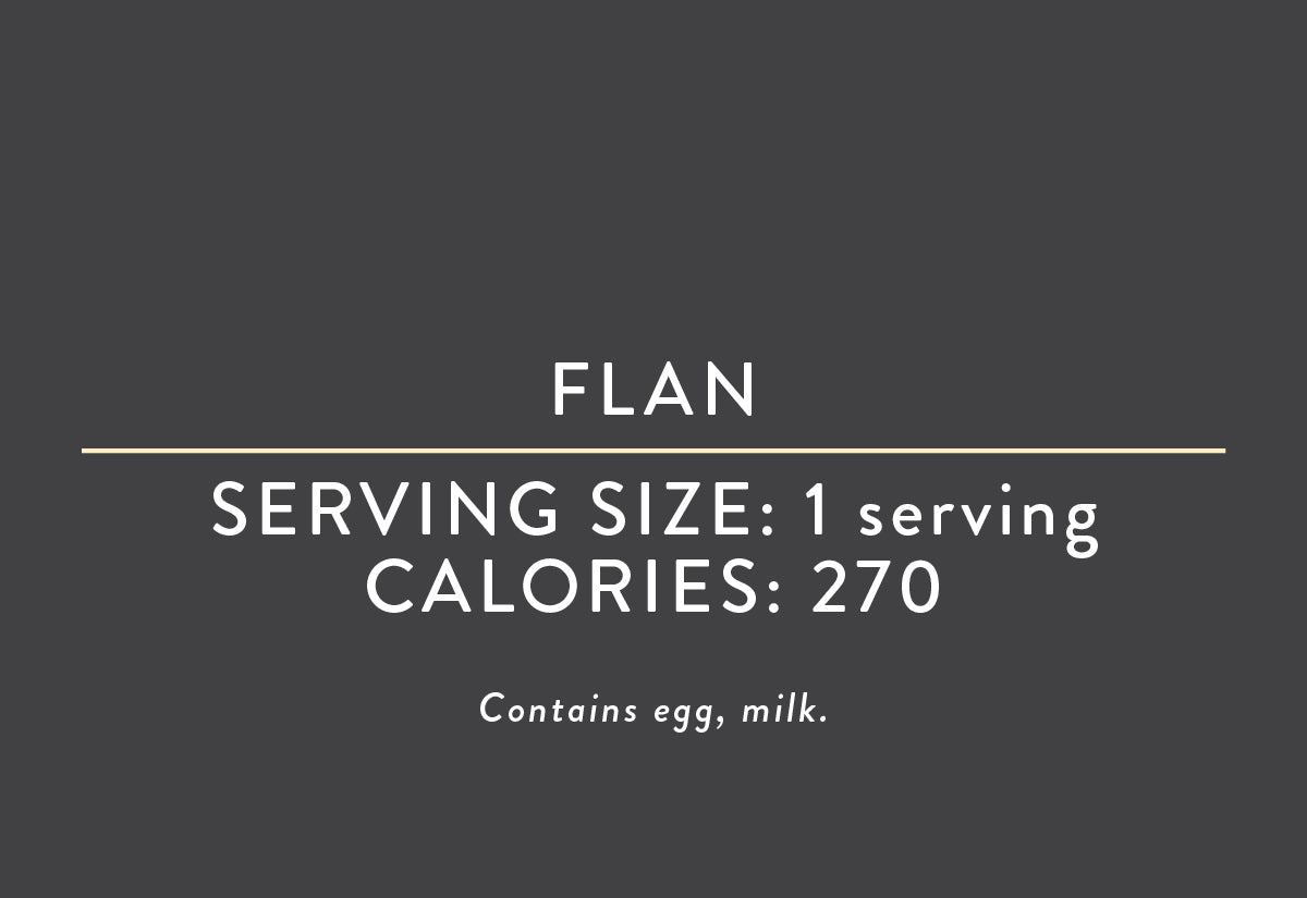 Flan (07/09/25 REV NUT) – Golden Corral FDA Buffet Labels