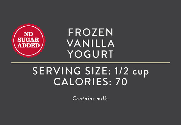 Frozen Vanilla Yogurt (No Sugar Added) <BR>