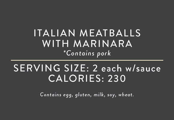 Italian Meatballs with Marinara (08/15/21 REV NUT)