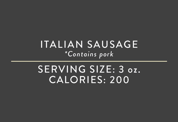 Italian Sausage <BR>(03/15/17 REV NUT)