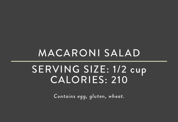 Macaroni Salad (Prepared) <BR> (03/15/17 REV NUT)