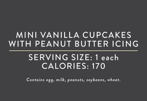 Mini Vanilla Cupcakes with Peanut Butter Icing <BR> (07/09/25 REV NUT)