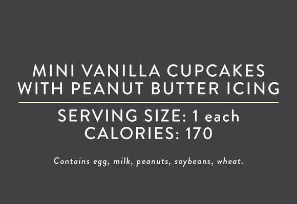 Mini Vanilla Cupcakes with Peanut Butter Icing <BR> (07/09/25 REV NUT)
