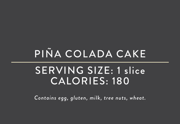 Pina Colada Cake <BR>(08/31/23 REV NUT)