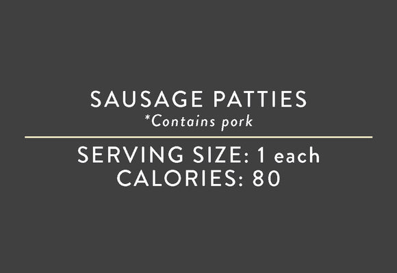 Sausage Patties<BR> (03/15/17 REV NUT)