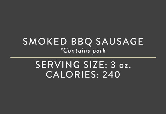 Smoked BBQ Sausage <br> (04/23/17 REV NUT)