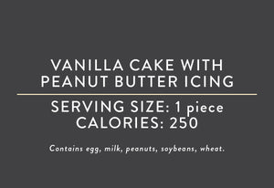 Vanilla Cake with Peanut Butter Icing <br> <BR> (07/09/25 REV NUT)