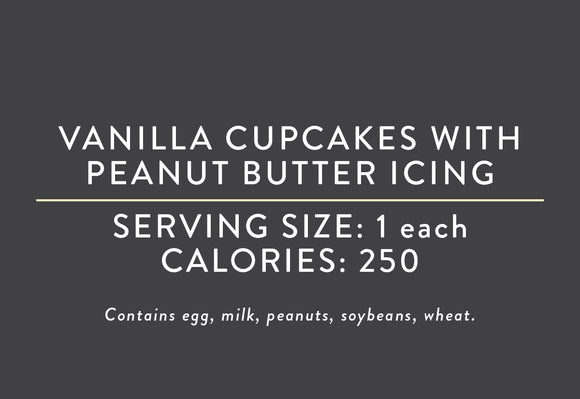 Vanilla Cupcakes with Peanut Butter Icing <br> <BR> (07/09/25 REV NUT)