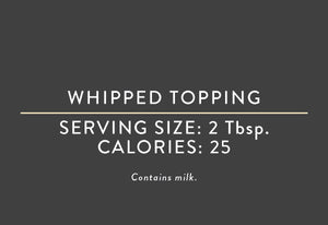 Whipped Topping (07/15/17 REV NUT) <BR> <BR>