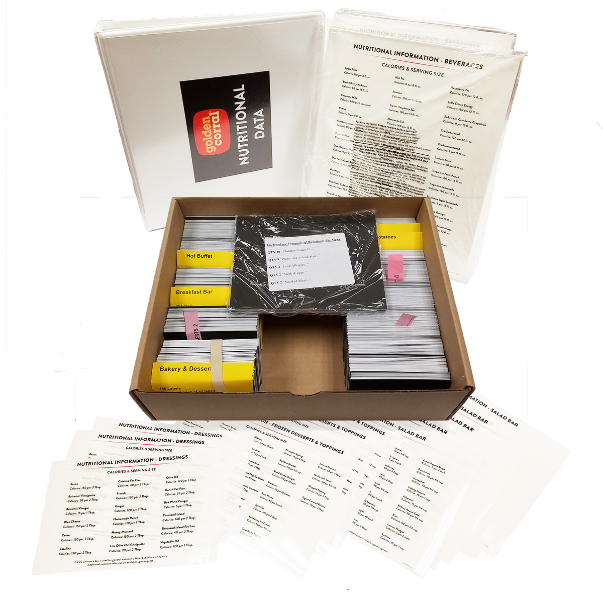 Complete Set VERSION 2: 617 Buffet Labels, Clings, Binder & Bar Si ...